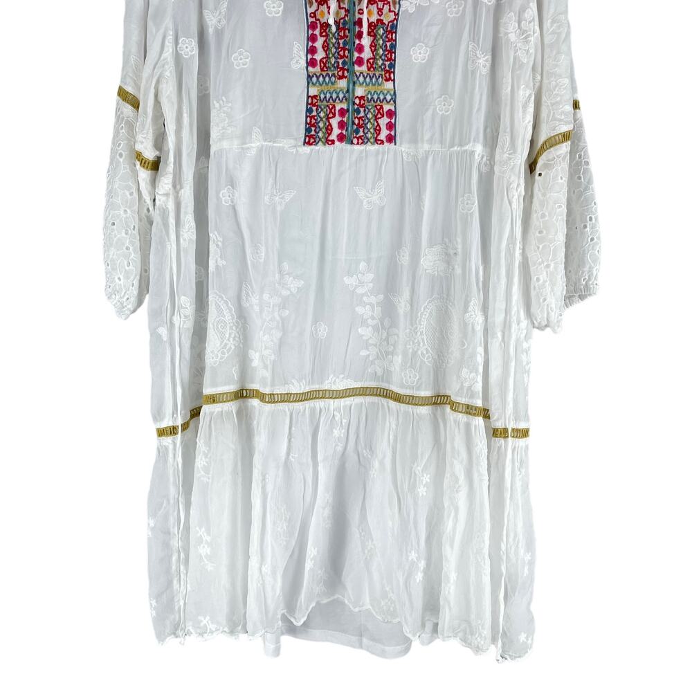 Johnny Was Kit Tunic Dress Lace Embroidery Eyelet White Size XL - Picture 6 of 12